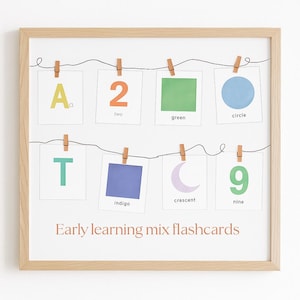 Early Learning Flashcard Bundle | Printable Alphabet Numbers Shapes Colors for Toddlers Preschoolers Early Childhood Education