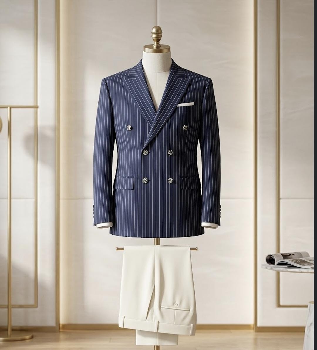 Navy blue double breasted jacket - Etsy 日本