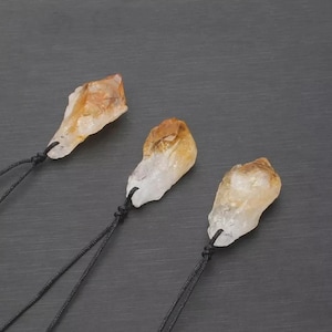 Raw Citrine Crystal Pendant Necklace | Natural Healing & Balance Stone | Spiritual Necklace for Women - Men