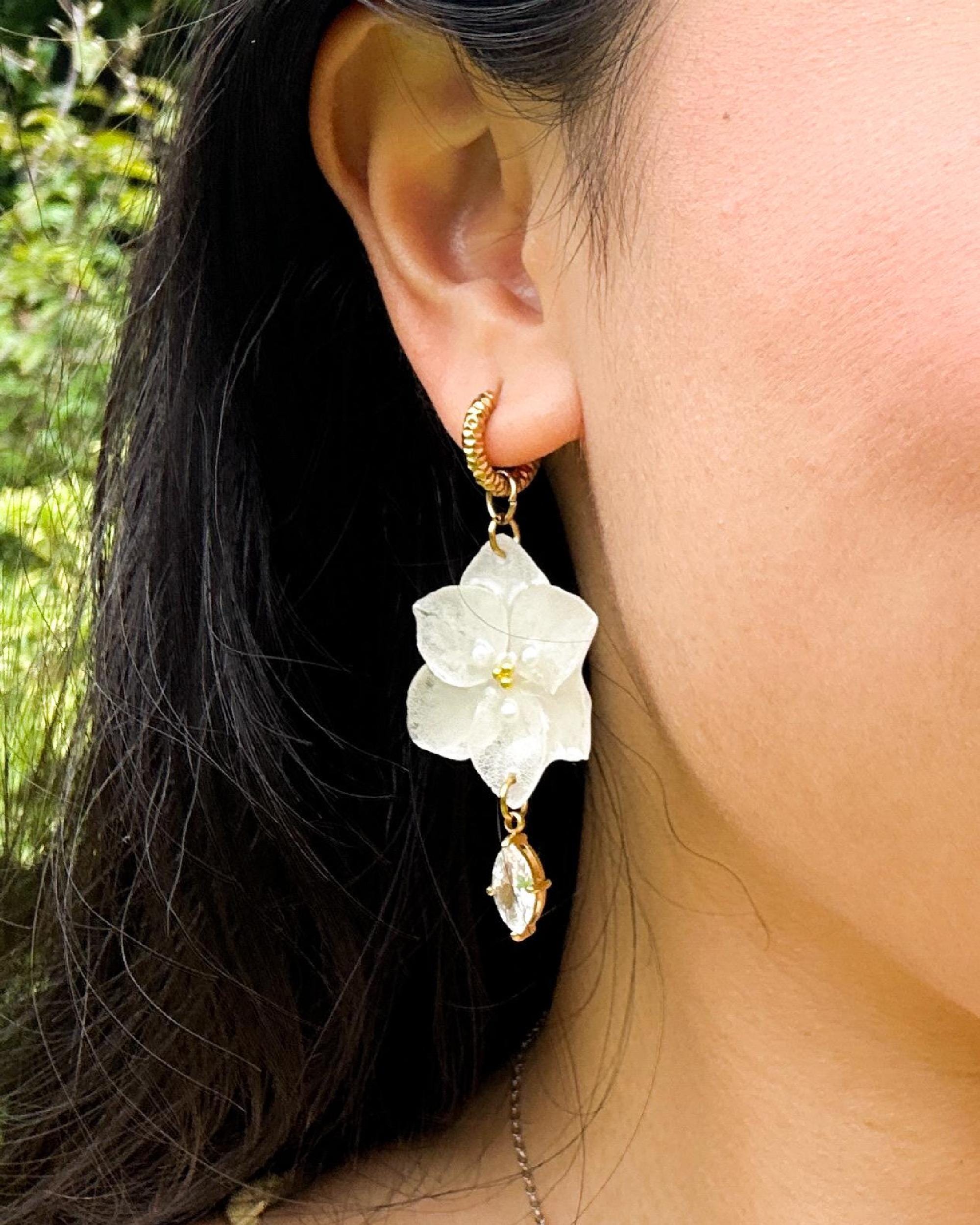 Boucles d'oreilles pendantes en cristal transparent