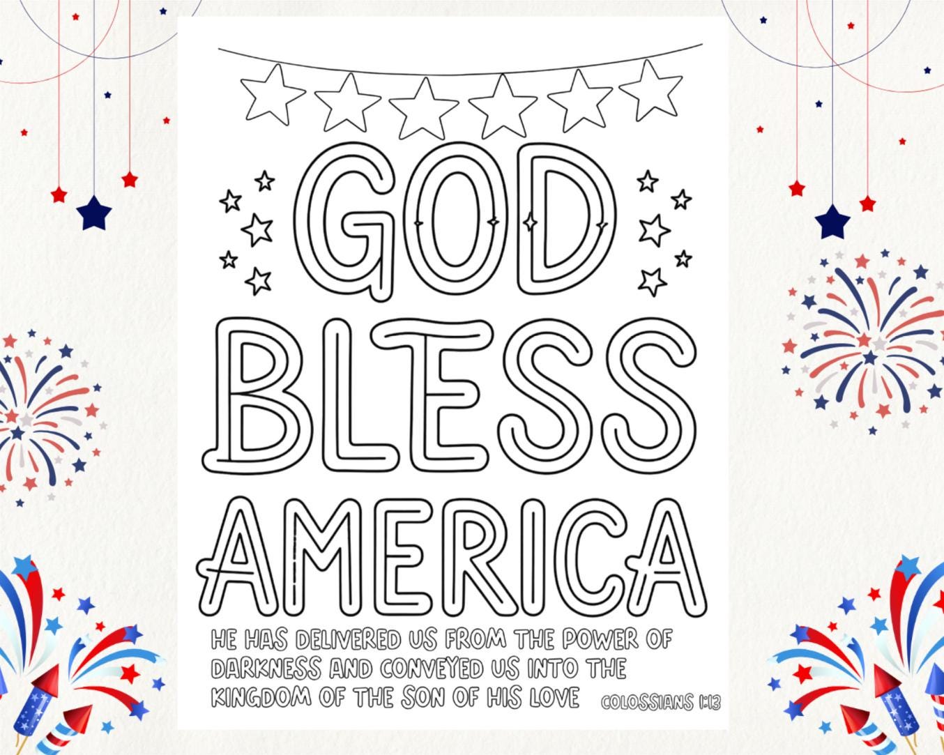 4th of July Christian Coloring Pages for Kids (digital Download ...