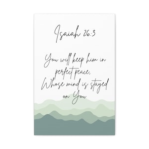 Isaiah 26:3 Encouraging Canvas art home decor, Inspirational Christian scripture