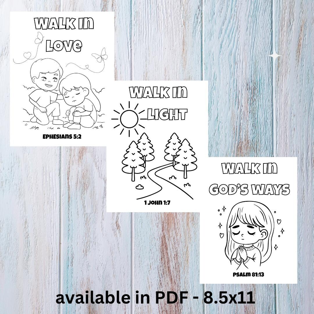 Christian Coloring Pages Kids Bible Verse Printables Digital Download ...