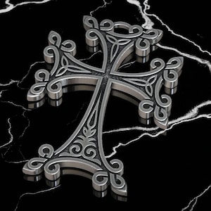 Handmade Khachkar Stone Cross Pendant: Armenian Heritage Amulet