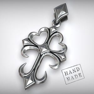 Knights Templar Sterling Silver Cross Pendant: Gothic Masonic Amulet
