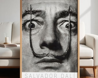 Salvador Dalí B&W Macro Poster – Surreal Icon