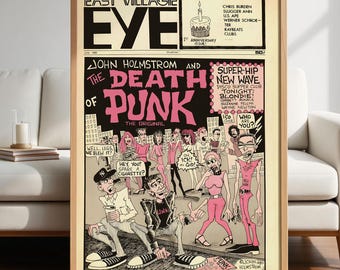 The Death Punk – Vintage Newspaper Cartoon Poster