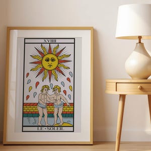 Le Soleil Tarot de Marseille Poster: Joy & Vitality Art (Digital Download)