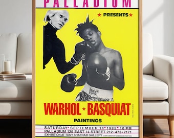 Warhol vs Basquiat Boxing – Pop Art Poster