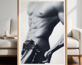 Vintage Adonis Torso – Sexy Black & White Poster