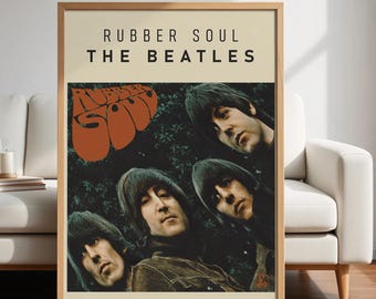 The Beatles Rubber Soul Poster - Vintage Album Cover Art, Music Room Decor