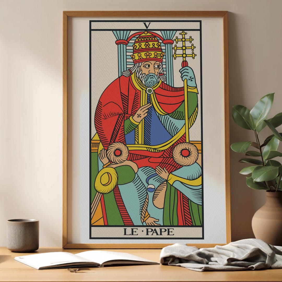 le-pape-tarot-de-marseille-poster-the-hierophant-sacred-wisdom-art