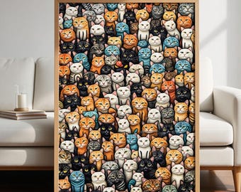 Many Kittens Poster – Funny Cat Lovers Wall Art
