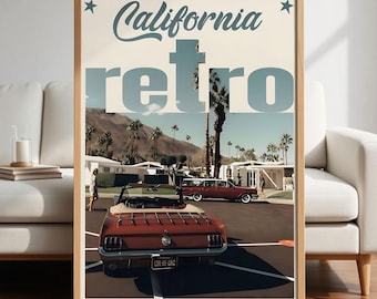 Vintage Car California Poster – Retro Wall Art