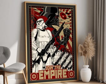 Vintage Star Wars Illustration Poster: Sci-Fi Movie Fan Art (Digital Download)