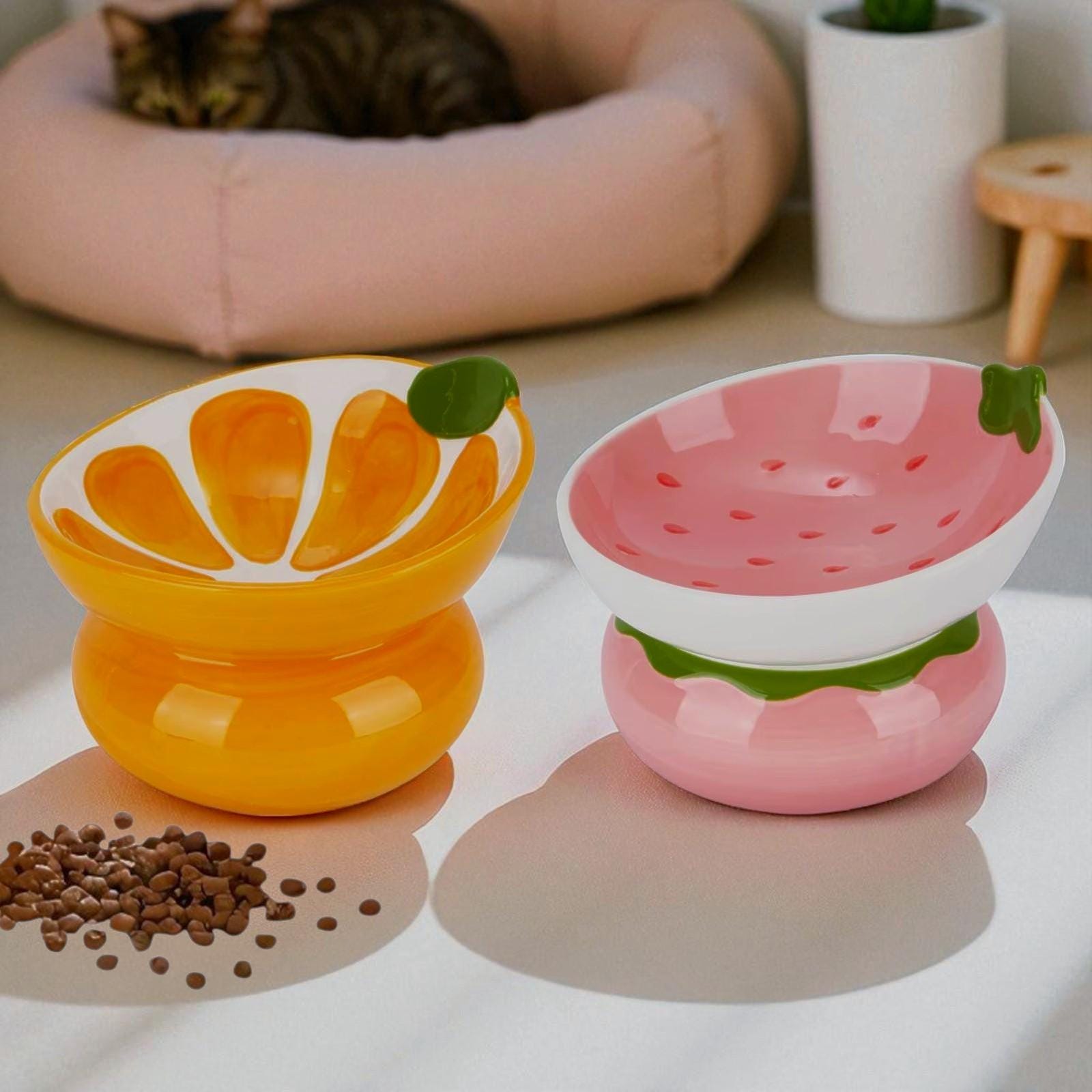 Ceramic Pet Bowl for Cats & Dogs - Raised Dog Bowl, Cat Food and Water Bowl - Stylish Puppy Bowl, Perfect Pet Lovers Gift
