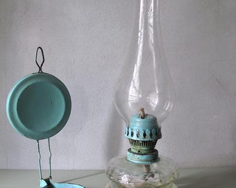 Vintage 50er Jahre Petroleum, Petroleum, Wand, Tischöl Lampe.