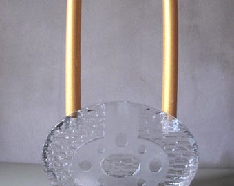 Glasi Hergiswil Roberto Niederer Zwitserland Swiss 3 Kandelaar Heany Glass Crystal Drie kaarsenhouder.