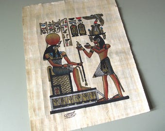 Vintage Ägyptischer Papyrus, Fein Handgemalt. 23,5x18cm.
