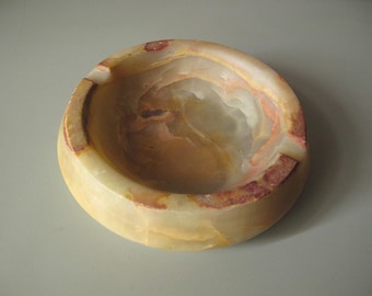 80er Jahre Großer Schwerer Onyx Aschenbecher.