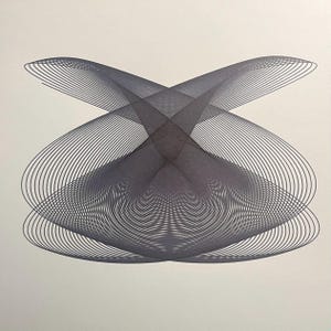 Original Pen Plotter Art | Generative Art | Unique Geometric Artwork | Minimalist Decor | Line Drawing | Wall Decor | Edition Harmonograph 1