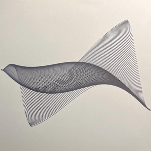 Original Pen Plotter Art | Generative Art | Unique Geometric Artwork | Minimalist Decor | Line Drawing | Wall Decor | Edition: Surface 2