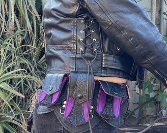 OFMD Ed Teach Blackbeard Regal Pocket Belt - Festival belt - Leather belt pouch - Burning Man - Utility Belt - Fanny pack - Belt bag -Pirate
