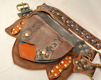 LARGE RTS OFMD Jim Himenez Regal Pocket Belt - Festival belt - Leather belt pouch - Burning Man - Utility - Fanny pack - Belt bag - Pirate