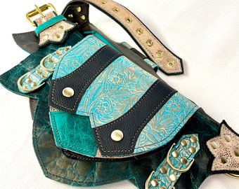 SMALL RTS OFMD Stede Regal Pocket Belt- Festival belt - Leather belt pouch - Burning Man - Utility Belt - Fanny pack - Belt bag - Pirate