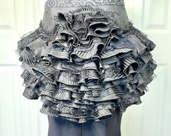 Burlesque Bustle Black Burning Man, Tutu, Pixie, Steampunk, Edwardian, Victorian, Renaissance, Carneval, Bellydance, Goth, Gothic