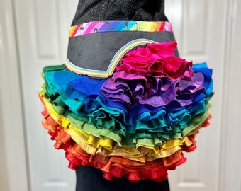 Made to Order Burlesque Bustle Rainbow LGBTQ+, Burning Man, Tutu, Pixie, Steampunk, Edwardian, Victorian, Renaissance, Carneval, Bellydance
