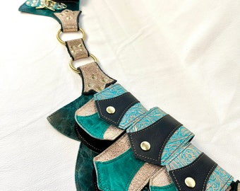 MEDIUM RTS OFMD Stede Regal Pocket Belt - Festival belt - Leather belt pouch - Burning Man - Utility Belt - Fanny pack - Belt bag - Pirate