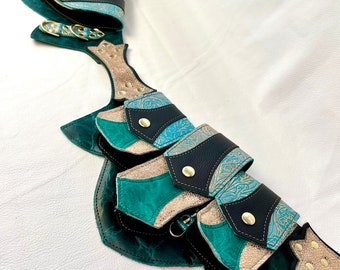 XS RTS OFMD Stede Regal Pocket Belt - Festival belt - Leather belt pouch - Burning Man - Utility Belt - Fanny pack - Belt bag - Pirate