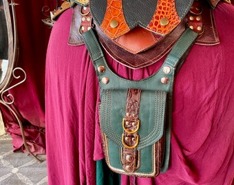Leather Thigh Pocket - Made to Order - Festival belt - Leather pouch - Burning Man - Utility Belt - Fanny pack - Belt bag - Leg Holster