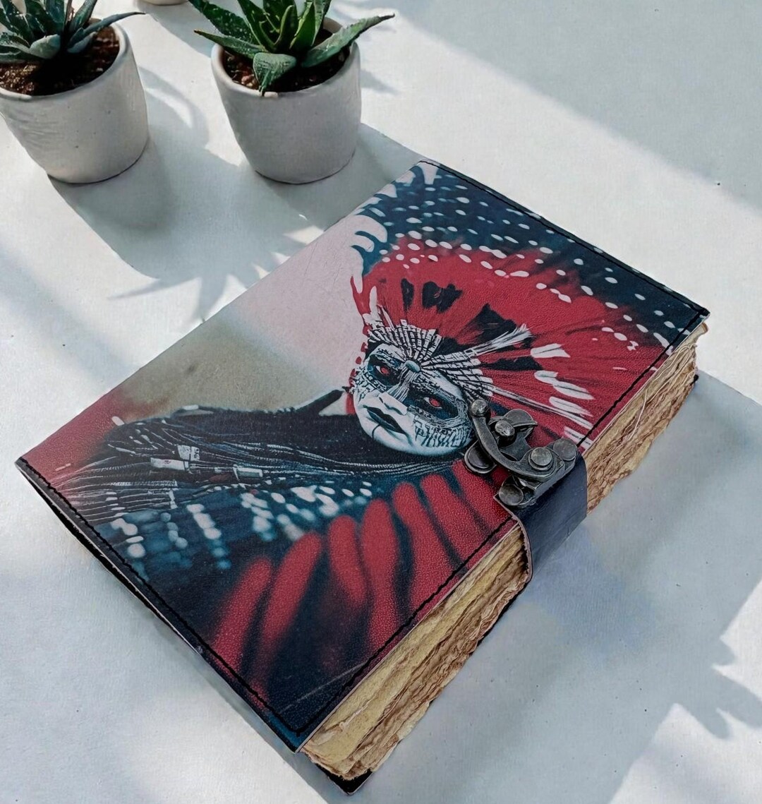 Handmade Tribe Leather Journal: Tribal Warrior Design, Personalized ...