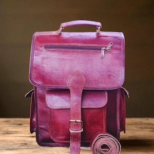 Vintage Leather Backpack for Men And Women Handmade Brown Satchel Bag  Laptop Travel Office Rucksack Heritage Carry for Work or College