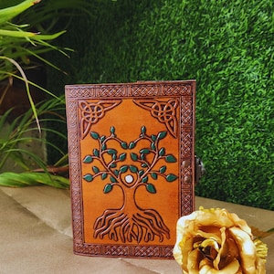 Personalized Leather Journal: Tree of Life, Handmade Vintage Diary