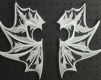 Goth Fledermaus Bügelbilder/Patches (leuchten im Dunkeln)