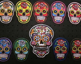 Sugar Skull iron-on patches