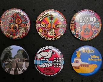 Woodstock, Beatles, 60s Buttons