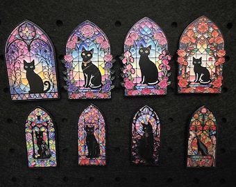 Pin Gato Ventana Esmalte