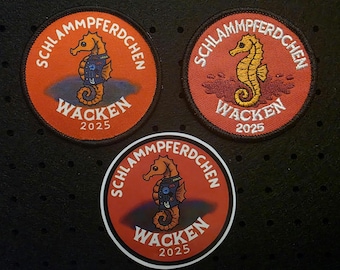 WAcken 2025 Mud Horse Iron-on Patches and Vinyl Stickers