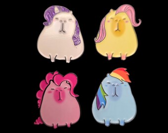 Cabybara Rainbow Dash Enamel Pin