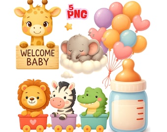 Watercolor Baby Shower Clipart