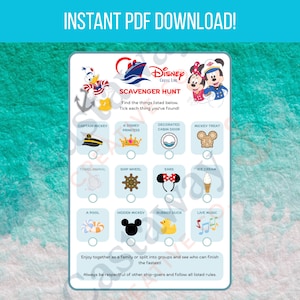 Disney Cruise Line Scavenger Hunt – Printable Family Cruise Activity – Fish Extender Gifts – Fun Vacation Game for Kids & Adults