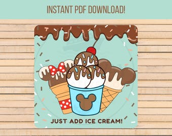 Just Add Ice Cream Printable | Fish Extender Gift Tag Printable | Pixie Dust Tag Printable