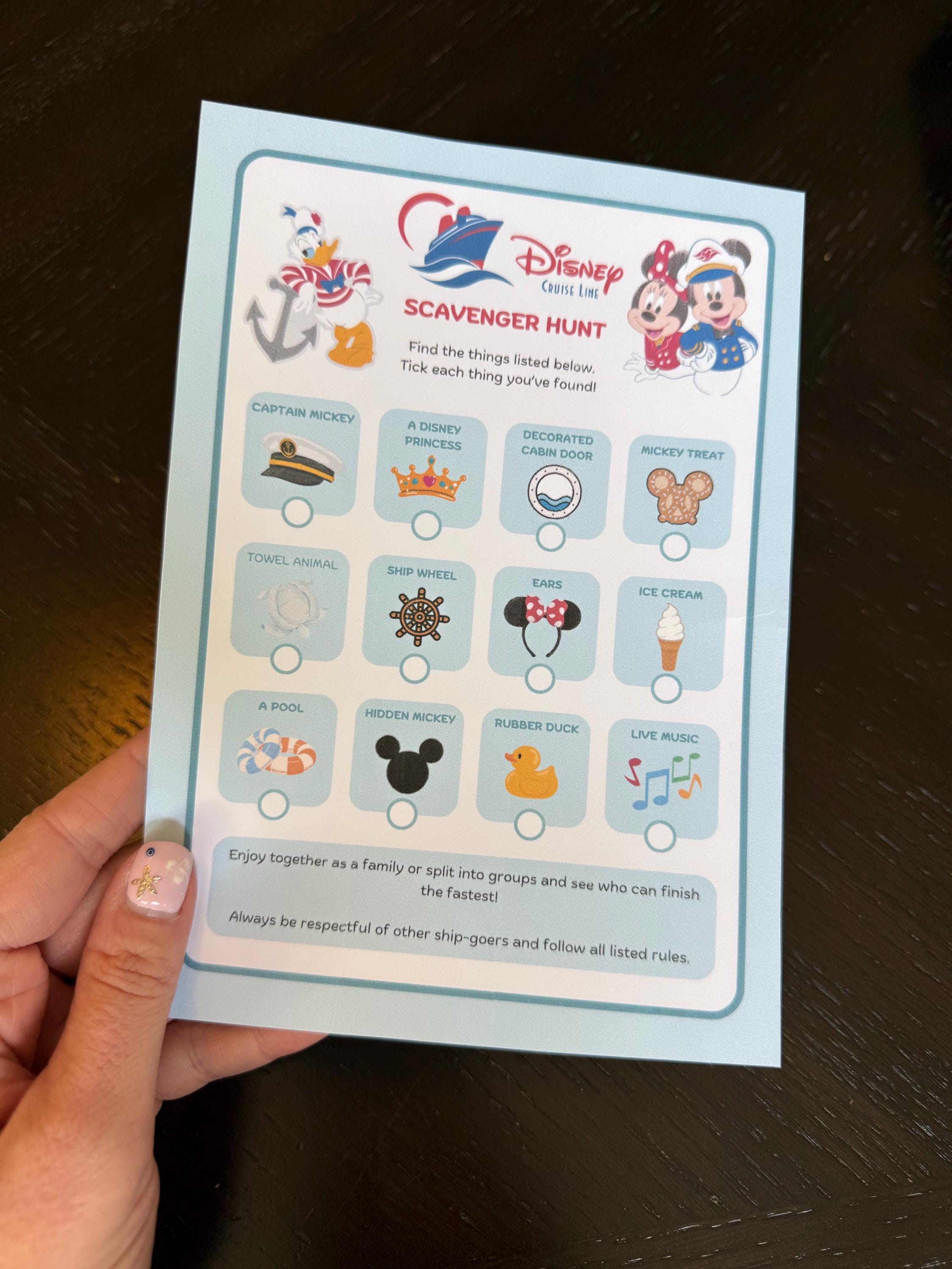 Disney Cruise Line Scavenger Hunt – Printable Family Cruise Activity ...