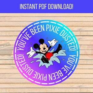 You&#39;ve Been Pixie Dusted Mickey Mouse Gift Tag – Printable Disney-Inspired Tag – Fish Extender – Pixie Dusting