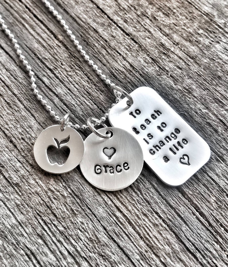 Teacher Personalized Gift Inspirational Necklace Teacher Gift Teacher Christmas End Year Teacher Thank You Gift For TEACHER