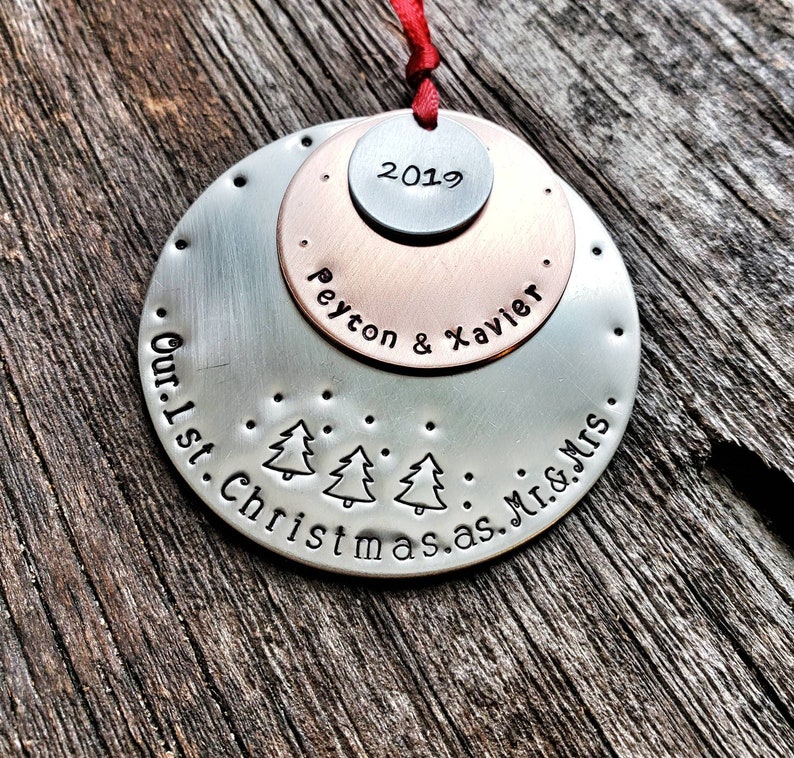 First married Christmas Ornament  Mr and Mrs Ornament  Our image 1